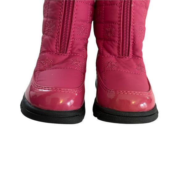 Totes Snow Boots Pink Quilted  Front Zip Faux Fur Winter Warm Boot Sz 7 Frozen - Picture 4 of 12